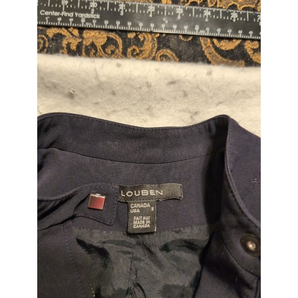 Louben Canada black zip up Jacket blazer top triacetate career womens Size 2 - Picture 4 of 7